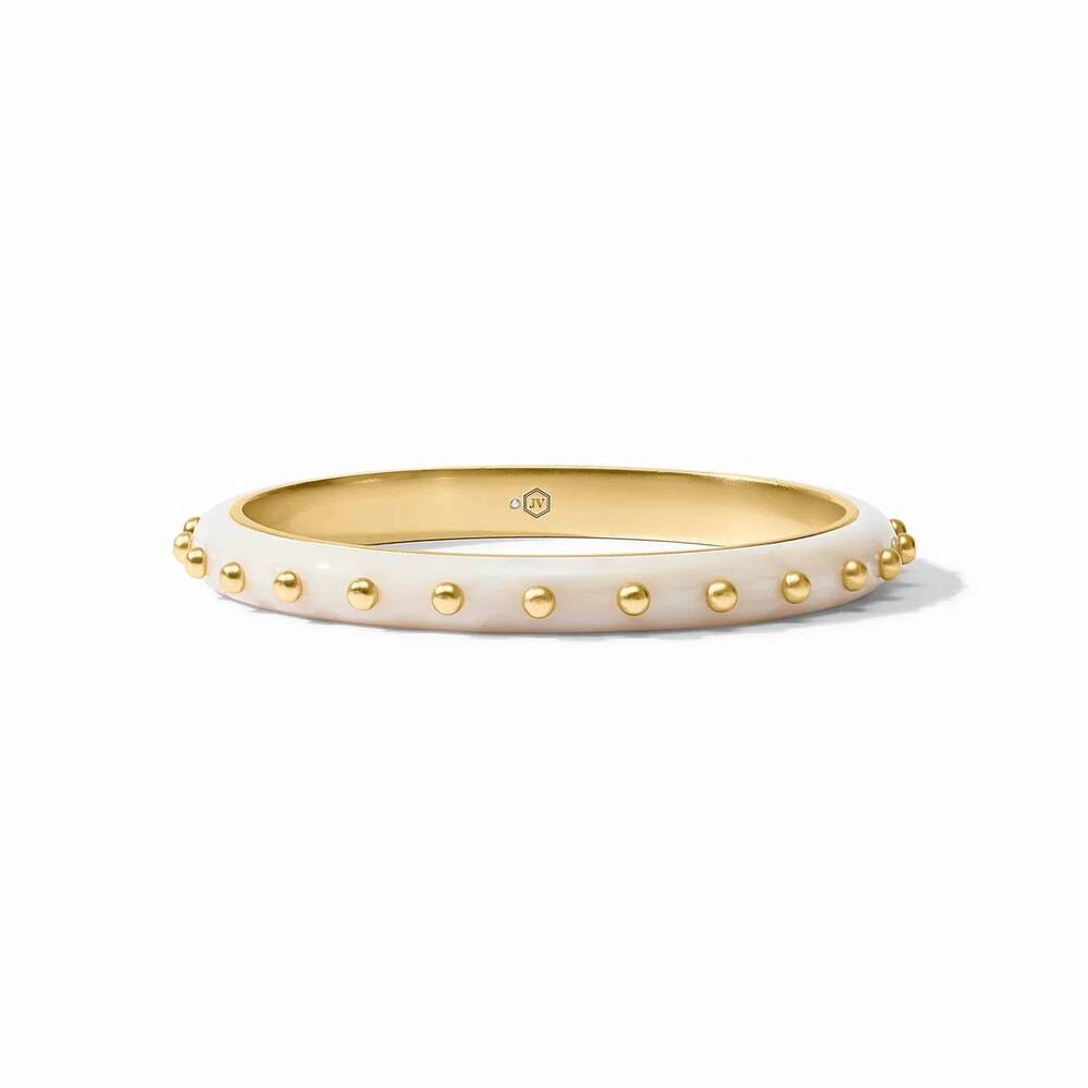 NEW JULIE VOS women's colette bangle in ivory/gold